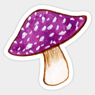 Purple Mushroom Watercolor Sticker Sticker